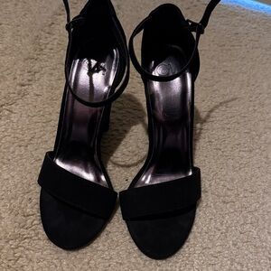 Kelly & Katie Black Ankle Strap Heels